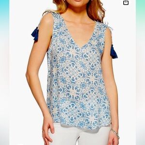 Blue floral tank top